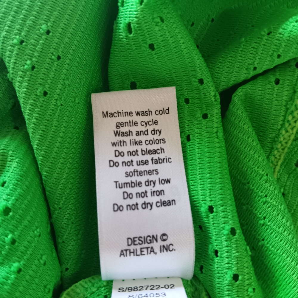 Athleta Neon Green Laser Cut Racerback Crisscross Strap Tank Top Small - Picture 8 of 9